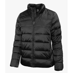 The North Face Womens Puffer Jacket Water-Resistant Black Full-Zip Lightweight